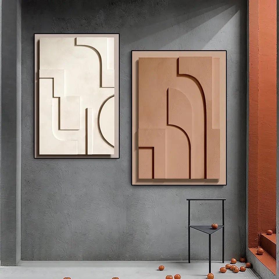 BEIGE 3D GEOMETRIC ABSTRACTION