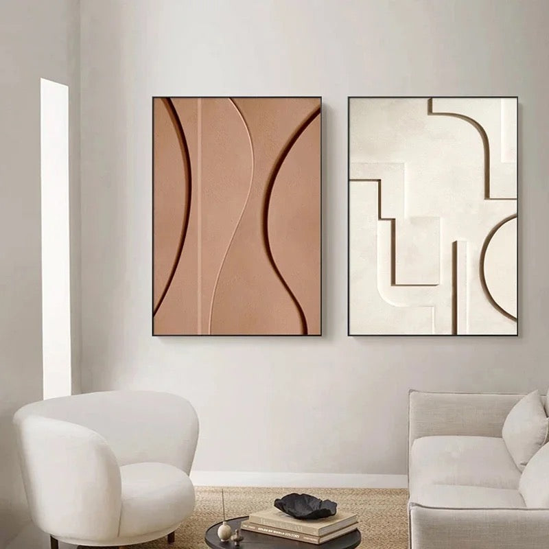 BEIGE 3D GEOMETRIC ABSTRACTION