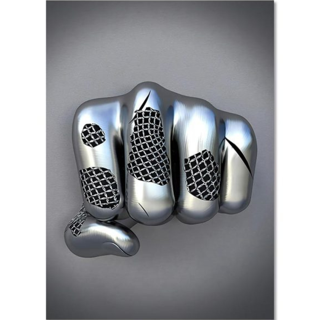 SILVER STRONG FIST 3D