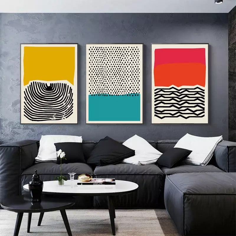 YELLOW AND BLACK POP ART LINES