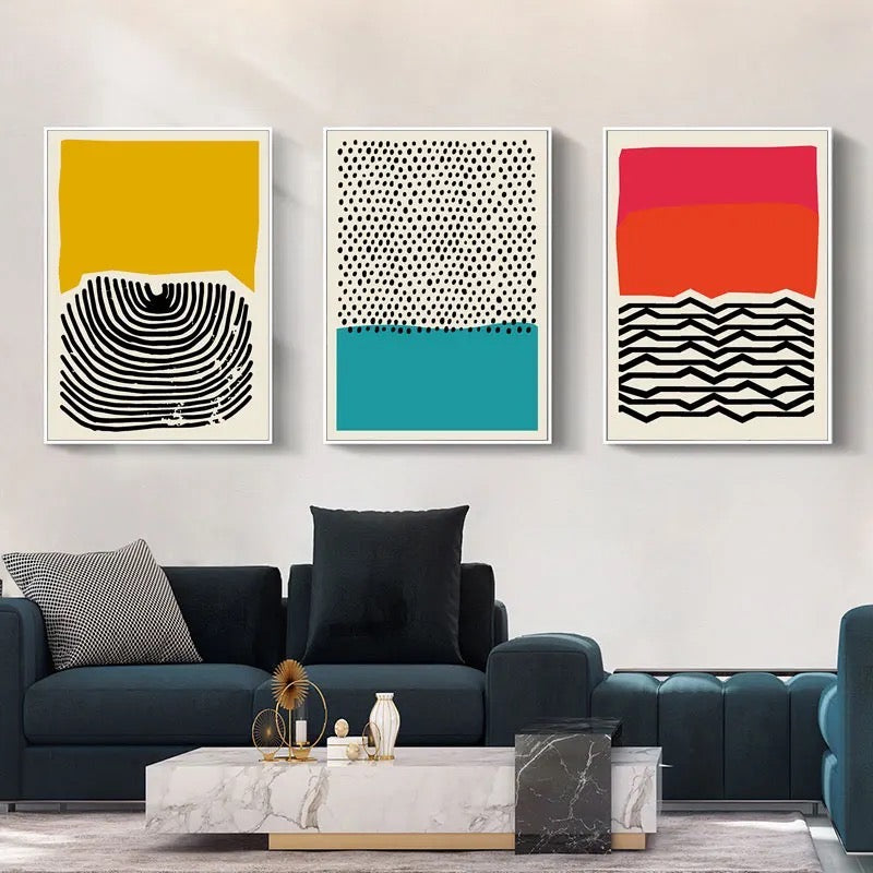 YELLOW AND BLACK POP ART LINES