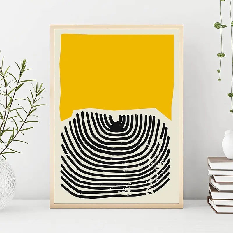 YELLOW AND BLACK POP ART LINES