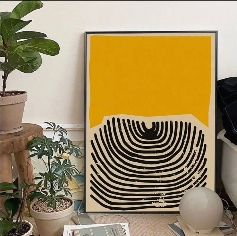 YELLOW AND BLACK POP ART LINES